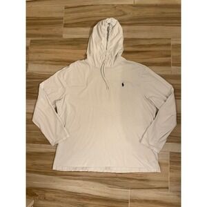 Polo Ralph Lauren Mens White Long Sleeve Hooded T-Shirt XXL Pony Logo Hoodie